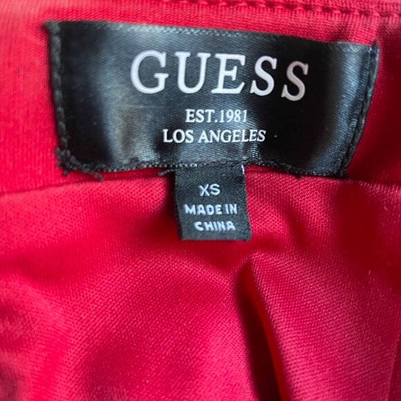 Guess Red Draped Fringe Bodycon Dress - Picture 13 of 13